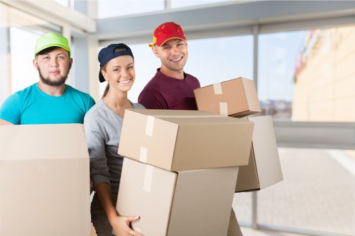 Reviewing a moving service complaint with documents and notes