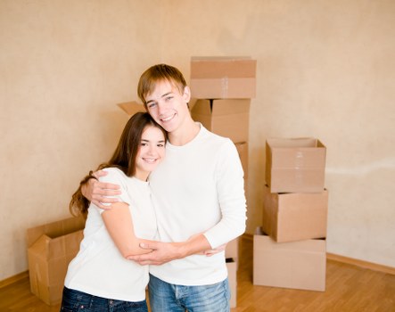 Careful unloading of furniture at a Queensbury property